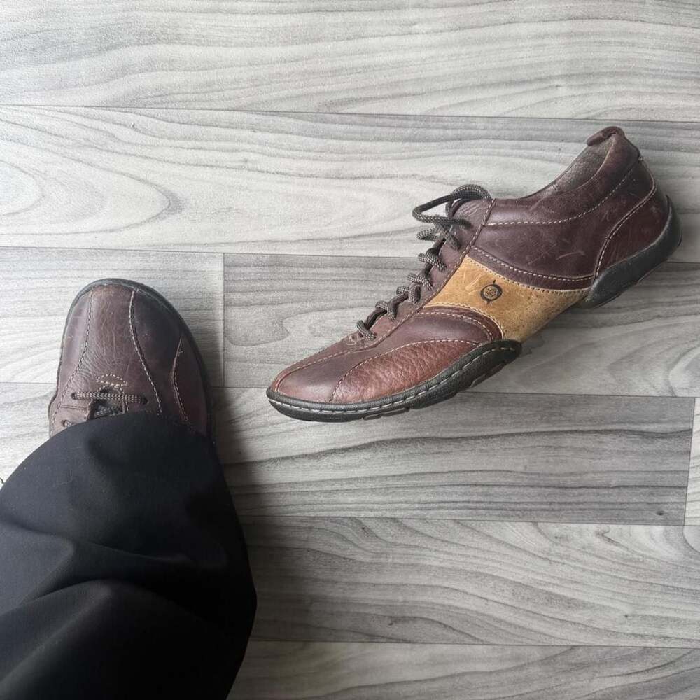 Born Vintage Y2K Brown Leather Lace-Up Shoes H00423